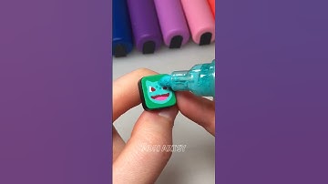 Drawing BUT on a KEYBOARD with Posca Markers! Part 39! Bulbasaur for 3! #shorts