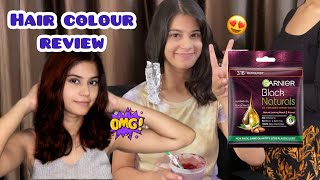 Garnier black natural hair colour *review* ?| Burgundy hair colour at home