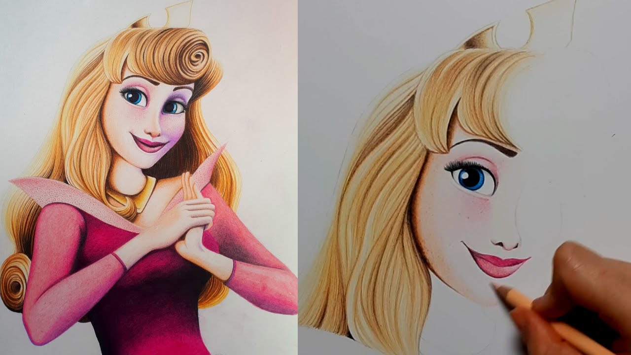 COMMENT DESSINER PRINCESSE AURORE ( LA BELLE AU BOIS DORMANT