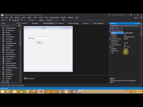 How to use Error Provider control in windows form c#