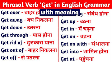 Use of Get(Phrasal Verb) In English Grammar | Use of Get into/Get over/Get on/Get rid of in English
