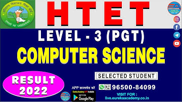 HTET PGT LEVEL-3 RESULT 2022 (COMPUTER SCIENCE) DSSSB KVS NVS RPSC GRADE-1 & 2 UP  || EUREKA ACADEMY