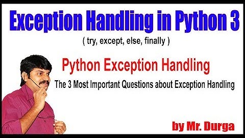 The 3 Most Important Questions about Exception Handling || by Durga Sir