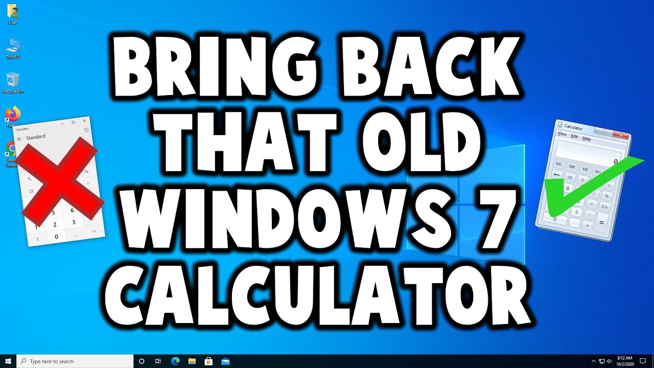 How To Bring Back Old Windows 7 Calculator On Windows 10 YouTube