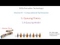 5.4 Queuing Model | Queuing Theory | Computational Optimization