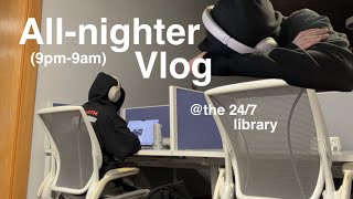 library all nighter vlog! come pull a 12 hours+ all-nighter with me @ a 24/7 library