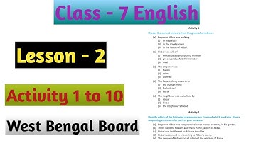 Class 7 English Lesson 2 The Riddle Activity 1 to 10