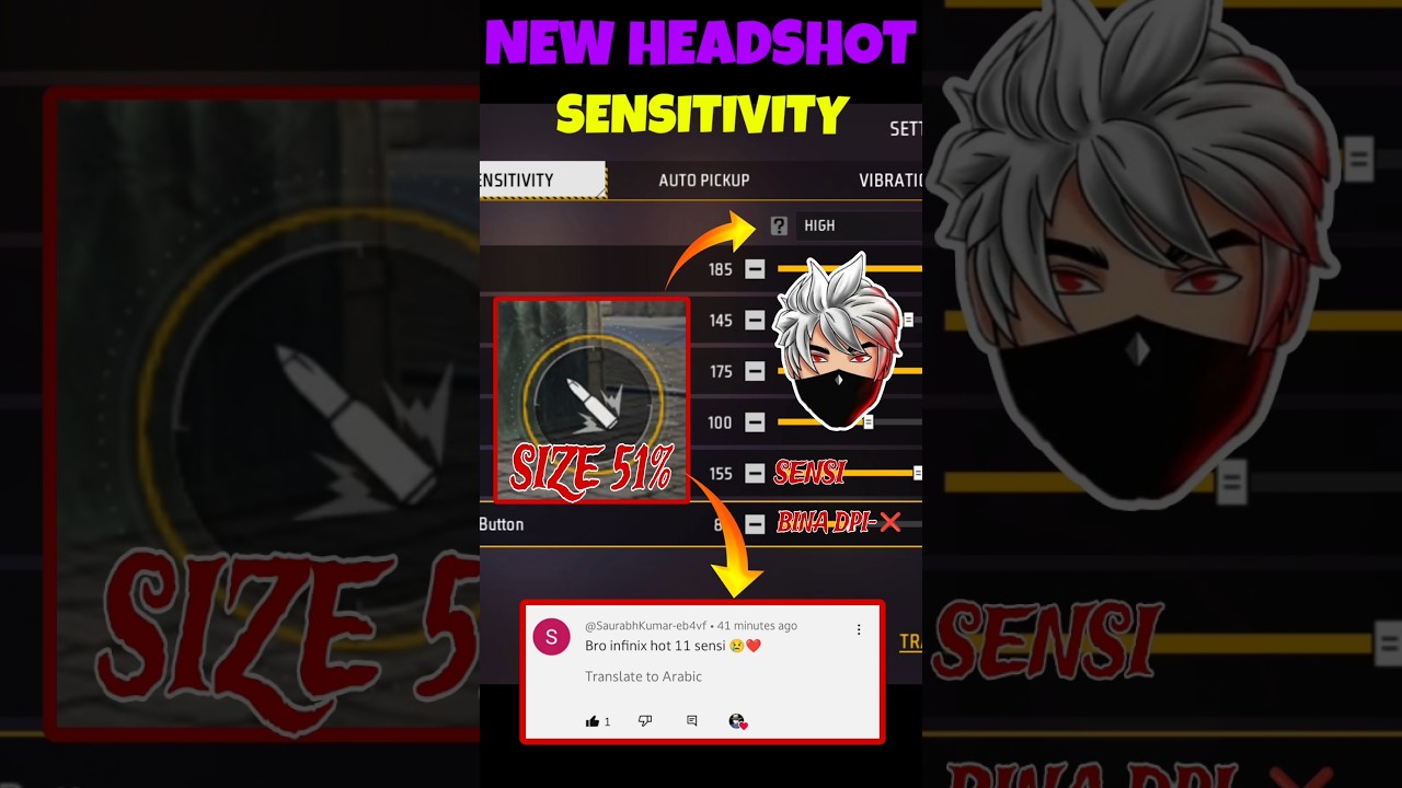 All Gun Headshot Sensitivity Setting After New OB48 Update | Free Fire Max Auto Headshot Sensitivity