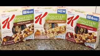 Special K Nourish Bars Chocolate Almond, Cranberry Almond & Caramel Almond Sea Salt Review