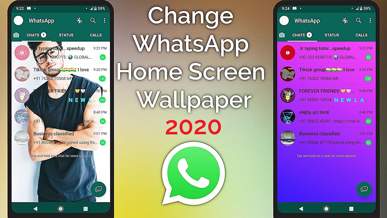 How to change Whatsapp background | WhatsApp home screen wallpaper Kaise  change karte hain - YouTube