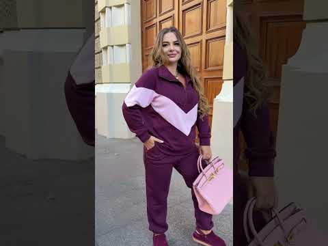 Жіночий теплий прогулянковий костюм в спортивному стилі: кофта з коміром на блискавці і штани з кишенями, батал великі розміри, видео 1