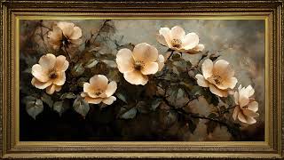 Vintage Rosa Canina, Impressionist Oil Painting | Gold Framed TV Art Screensaver screenshot 2