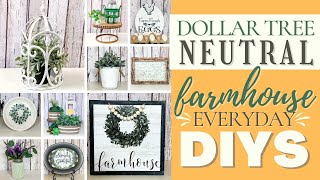 10 DOLLAR TREE NEUTRAL FARMHOUSE DIYS | EVERYDAY FARMHOUSE DECOR DIYS