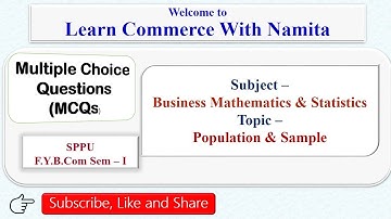 MCQs based on Population & Sample || SPPU EXAM || F.Y.B.COM || Business Mathematics & Statistics