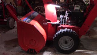 Simplicty snowblower auger belt change and adjustment
