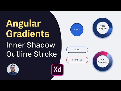 Angular Gradient circular Graph with Inner Shadow & Outline stroke buttons in Adobe XD