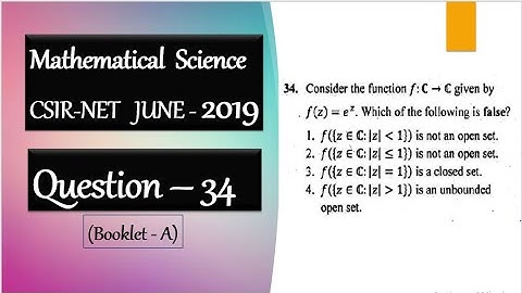 CSIR NET June 2019 Question 34 | Application Of Open Mapping Theorem