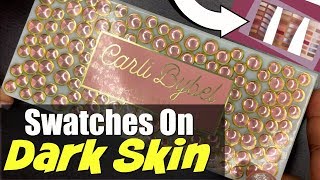 Carli Bybel X ABH, Live Swatches on Dark Skin