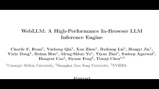 [QA] WebLLM: A High-Performance In-Browser LLM Inference Engine