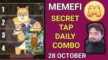 28 OCTOBER MEMEFI SECRET TAP DAILY REWARD| MEMEFI SECRET TAP CODE | MEMEFI SECRET TAP COMBO