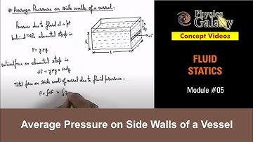Class 11 Physics | Fluid Statics | #5 Average Pressure on Side Walls of a Vessel | For JEE & NEET