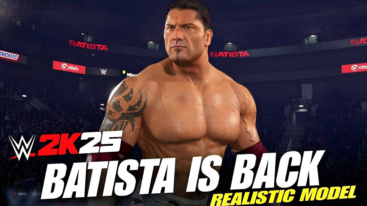 WWE2K25 Batista '07 REALISTIC Model Full Entrance ! - YouTube