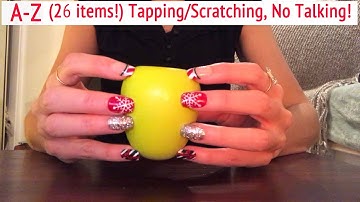 ASMR * Tapping 26 Items (A-Z)!! * Fast Tapping & Scratching * No Talking * ASMRVilla