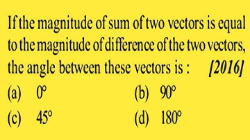 If the magnitude of sum of two vectors is equal to the magnitude of difference of the two vectors,