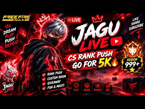 🔴||FREE FIRE LIVE||🔴CS RANK PUSH AND CUSTOM GIVEAWAYROOM'S🥶♥️😰😱#freefire#ff#viral#shortslive#raistar
