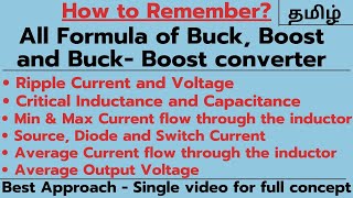 DC Chopper - Buck - Boost - Buck Boost Converter all formula- Power Electronics - How to remember ?
