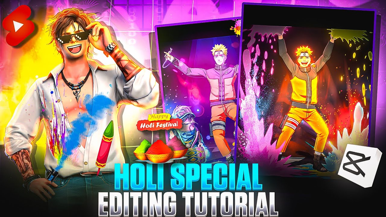 Holi Special Shorts Video Editing 🤯 || Holi Specail Free Fire Editing Tutorial In Capcut 🎉