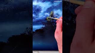 SPRING RAIN CLOUD Quick Acrylic Landscape Painting Oval Brush Art #artforbeginners