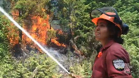 Watch as firefighters contain a coastal wildfire in B.C.