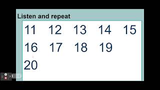 Numbers 11-20 - Listen and repeat