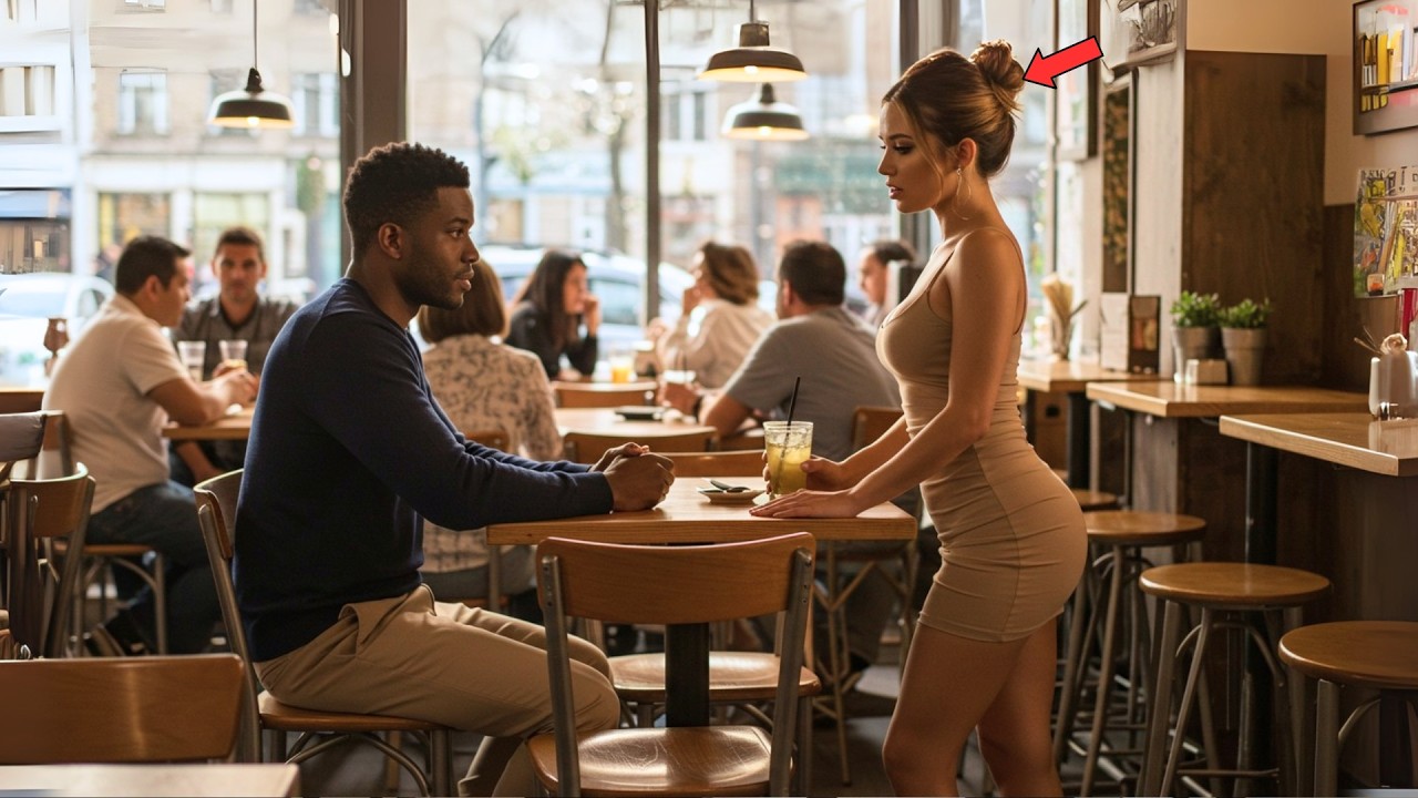 Black Man Offered Her a Seat in a Crowded Café — Unaware She Was a Rich Single Mom...