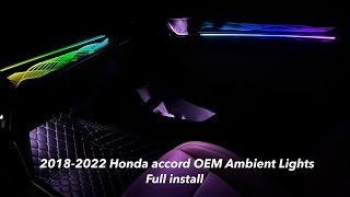 20182022 honda accord oem interior ambient lighting kit installation