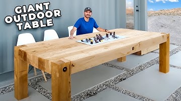 Build a Giant Outdoor Dining Table w/ Drink Cooler
