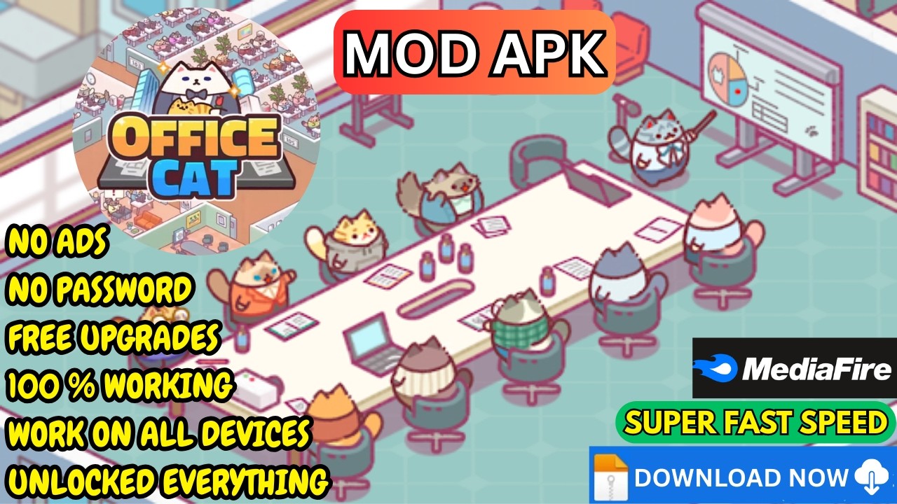 UPDATE ‼️ Office Cat Idle Tycoon Games v1.0.73 MOD APK (Unlimited Money, No Ads)