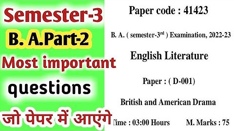 B. A.2nd year Semester-3 English-Literature Long answer from Macbeth exam-2024-25 exam MJPRU