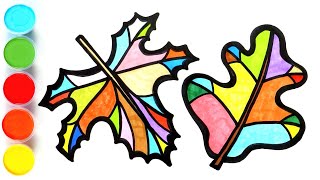 Autumn Leaves Drawing, Painting, Coloring for Kids & Toddlers | Basic Drawing, Painting