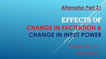 Alternator21: Parallel operation: Effects of change in excitation and change in input power