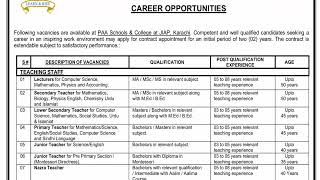 PAA Model Schools and College Jobs 2026