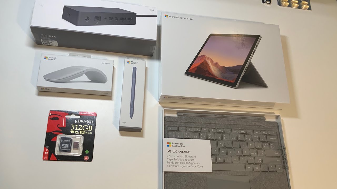 MICROSOFT SURFACE PRO 7 AND ACCESSORIES - unboxing | 4K