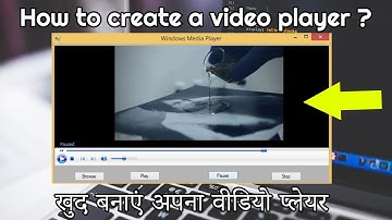 How to create a own video player on Visual basic in hindi 2020