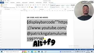 GENERER UN CODE QR AVEC WORD screenshot 2