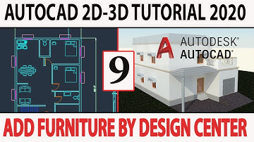 How To Add Furniture In Building Plan |AutoCAD 2D-3D Tutorial 2020 For Beginners | Design Center