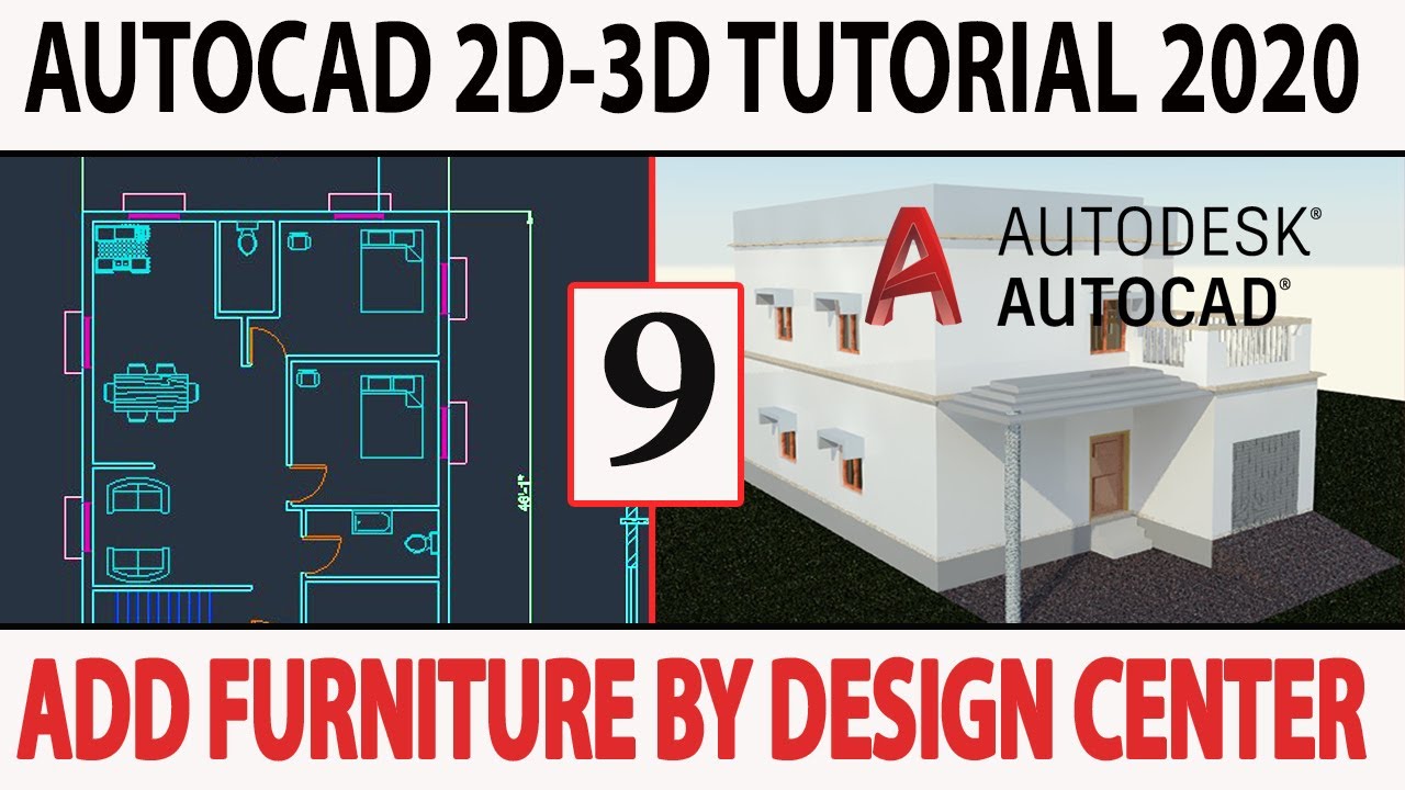 How To Add Furniture In Building Plan AutoCAD 2D3D Tutorial 2020 For