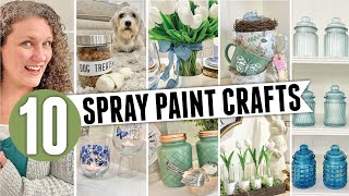 10 French Farmhouse Decor Crafts from Dollar Tree Glass (SPRAY PAINT DIY)