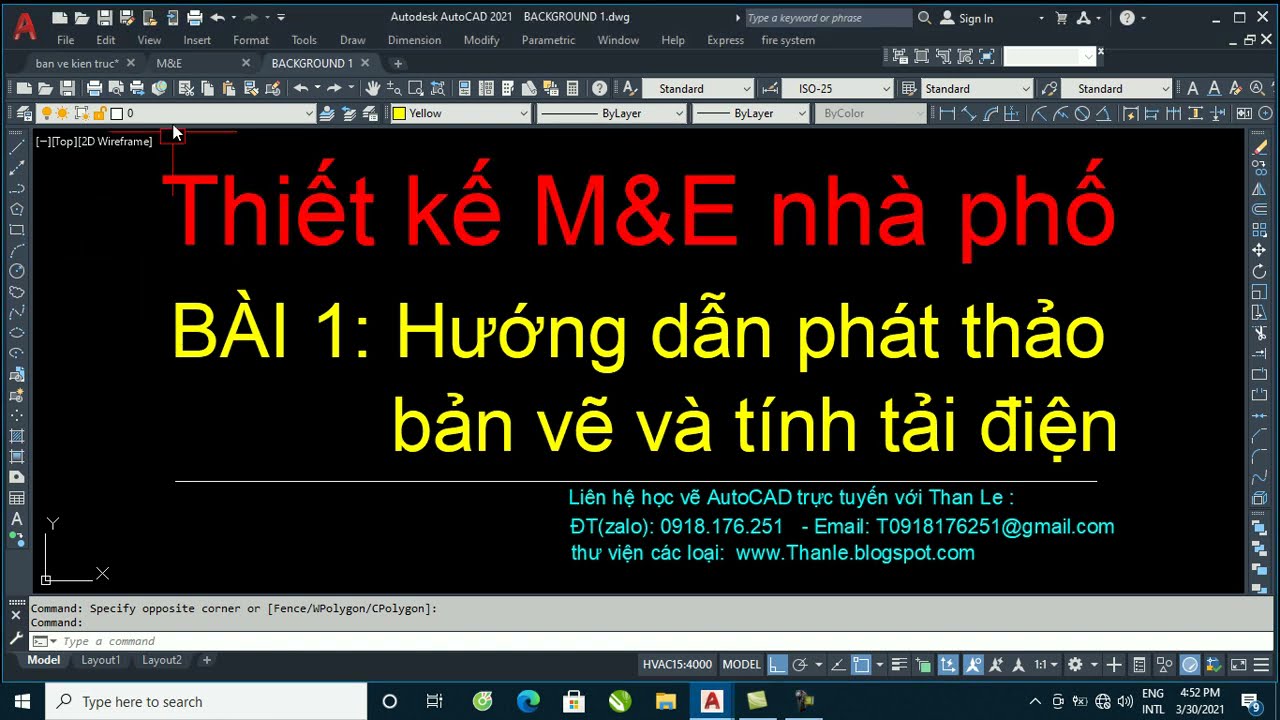 Học thiết kế m&e | Thiết kế M&E nhà phố – Bài 1: Phát thảo bản vẽ và tính tải nguồn điện