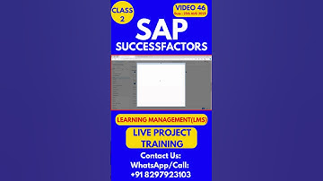 SAP SuccessFactors LMS Training Online Tutorial Class 46 25th  August 2025#sapsuccessfactorstraining